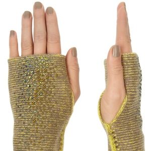 Elyse Allen cashmere green gloves NWT